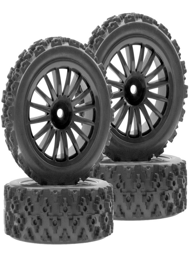 Vgoohobby 4Pack Vgoohobby OD2.83in 1/10 On Road Rubber Tires w/Nylon Wheel Rims 12mm Hex Compatible with HSP HPI Redcat Tamiya Traxxas 1/10 RC On Road Racing Touring Car (Black) - Image 5